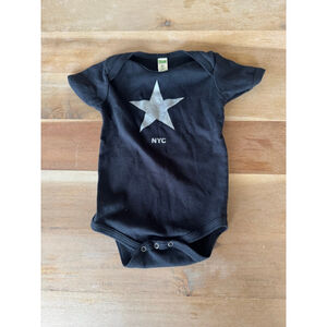 Royal Apparel Black Silver Star NYC Bodysuit 12-18 Months